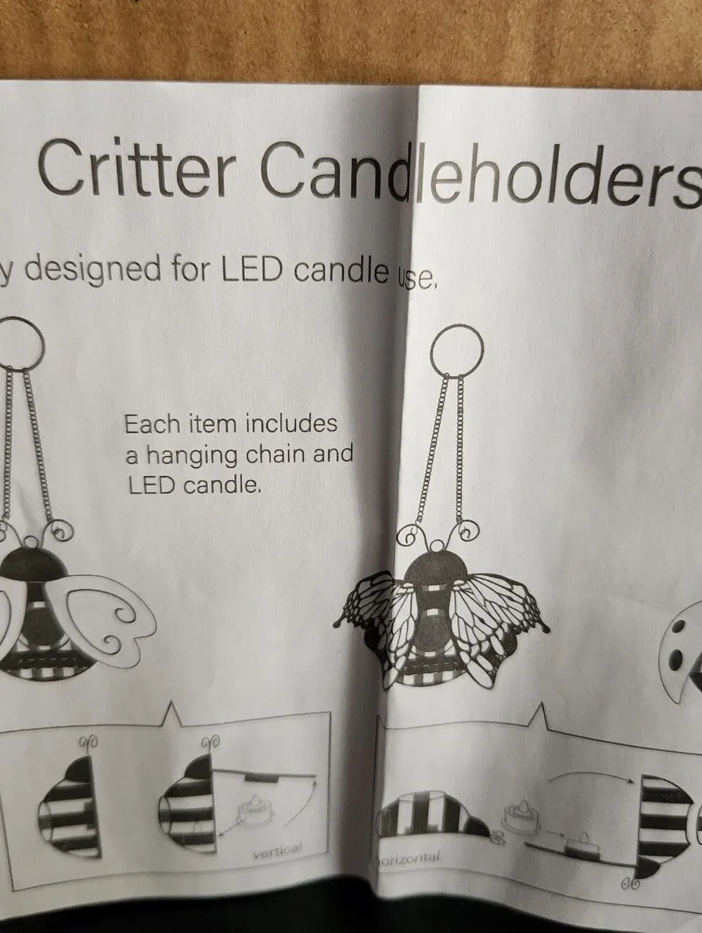 Citter Candleholder Ladybug - LED Candle Use Hanging Chain & LED candle Included
